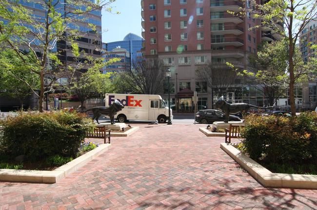 Beautiful walkways from Lionsgate lead to everything in downtown Bethesda